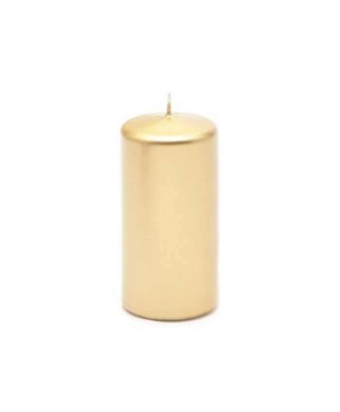 Immagine e commerce Candela Moccolo antigoccia in cera diametro 6 alta 12 cm confezione 16 pz - Oro