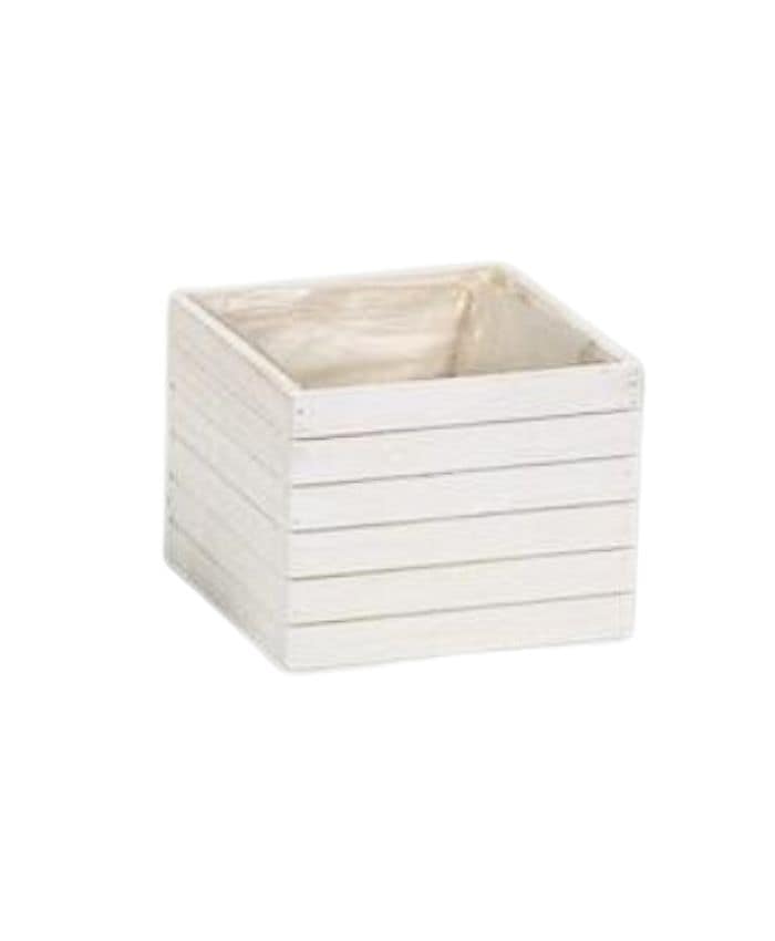 Immagine-e-commerce-Cassetta quadrata in legno bianco per piante vaso diametro cm 12