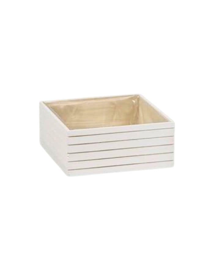 Immagine-e-commerce-Cassetta bianca quadrata in legno bassa 22X22 H 9 CM