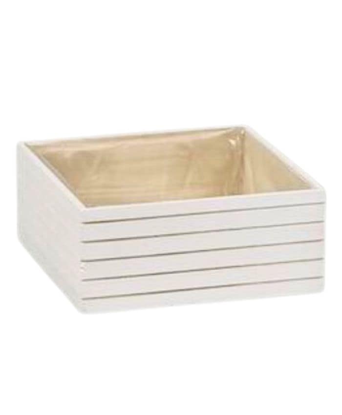 Immagine-e-commerce-Cassetta bianca quadrata in legno bassa 31X31 H 12 CM