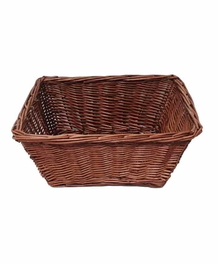 Immagine e commerce Cesto per confezioni natale rettangolare alto in vimini marrone cm 40x30 h 17