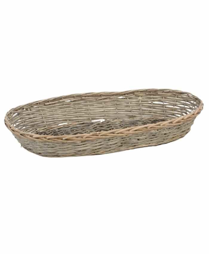 Immagine e commerce Cesto confezionamento ovale in vimini grigio cm 73x39 h 12