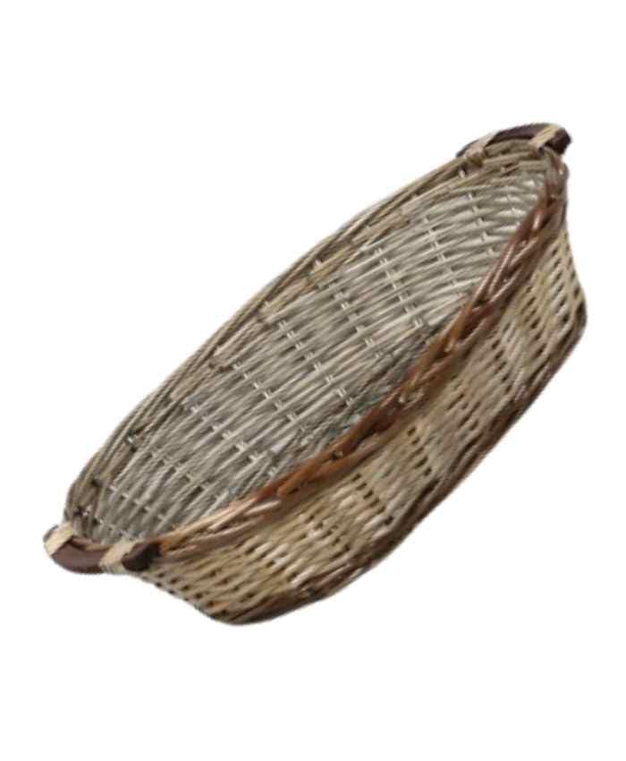 Immagine e commerce Cesto Confezionamento natale ovale in vimini grigio e marrone cm 50x41 h 13
