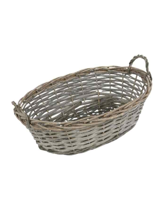 Immagine e commerce Cesto confezionamento natale ovale alto grigio 49x36 h cm 15