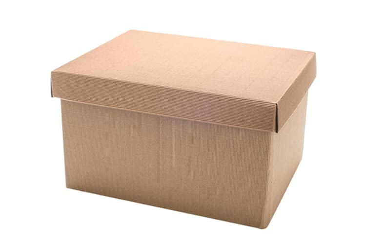 Immagine e commerce Scatola per cesti natalizi in cartoncino rigato con coperchio liscio cm 38x29 h30