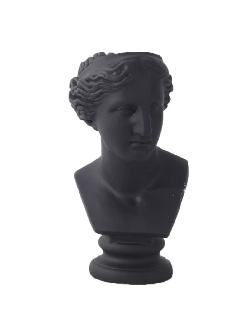 Immagine e commerce Mezzobusto vaso testa di donna antica roma h 58 cm nero opaco
